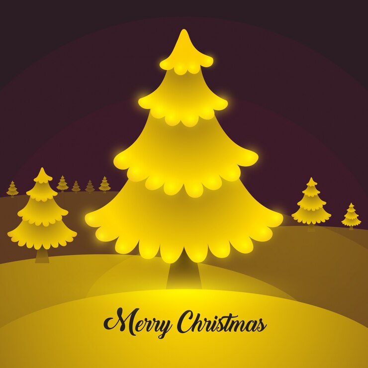 Vector christmas gold tree