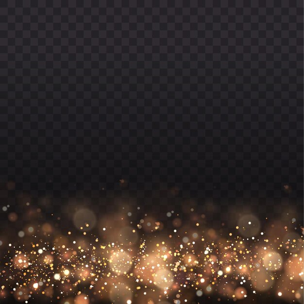 Christmas golden bokeh gold sparkle light star dust sparks yellow sparkle lights blur effect vector