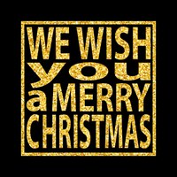 Christmas golden glitter greeting card we wish you a merry christmas golden glitter background