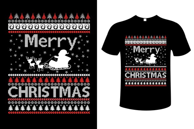 Christmas graphic t-shirt design vector. santa, merry, sweater, ugly, pattern, gift, card, party,