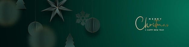 Christmas green banner