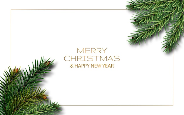 Christmas greeting banner on white background Vector