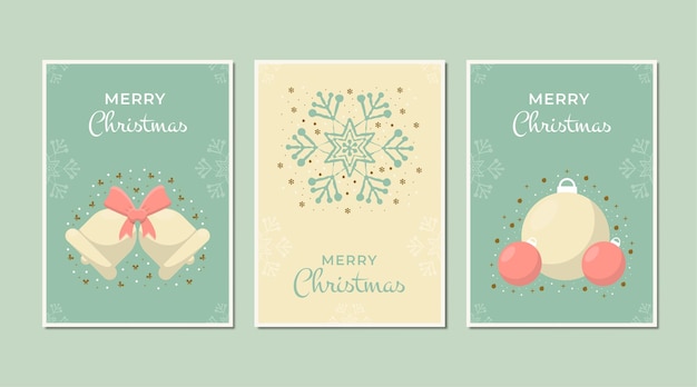 Vector christmas greeting card collections