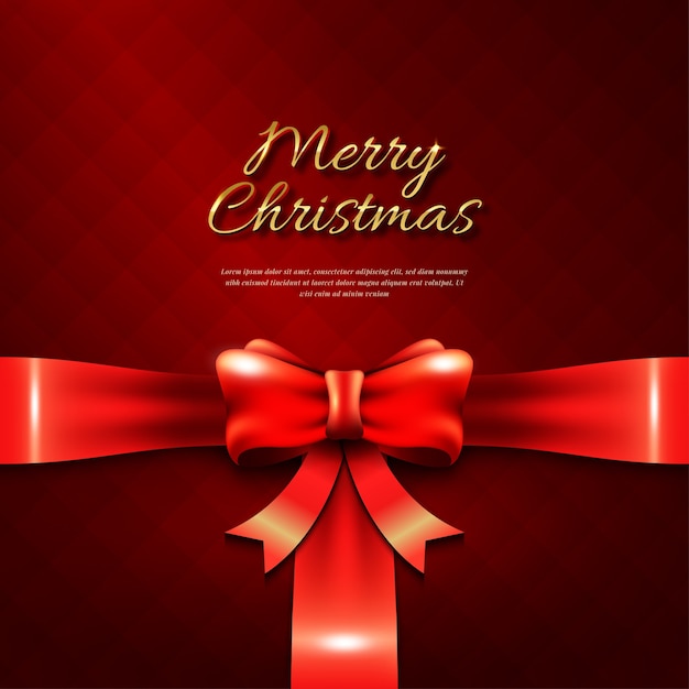 Christmas greeting card concept with realistic gift box