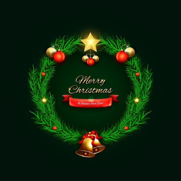 Christmas greeting card concept with tree