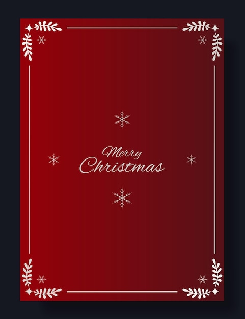christmas greeting card design red blue background with gold decorative frame small snowflakes and elegant merry christmas text holiday winter celebration minimalistic festive classy