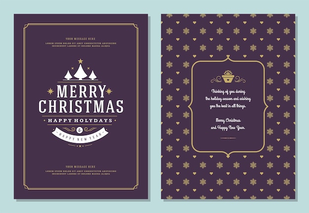 christmas greeting card design template with decoration label vector illustration