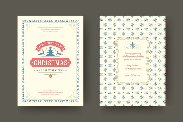 Christmas greeting card design template