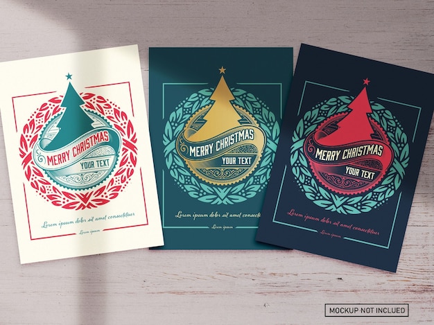 Vector christmas greeting card layout