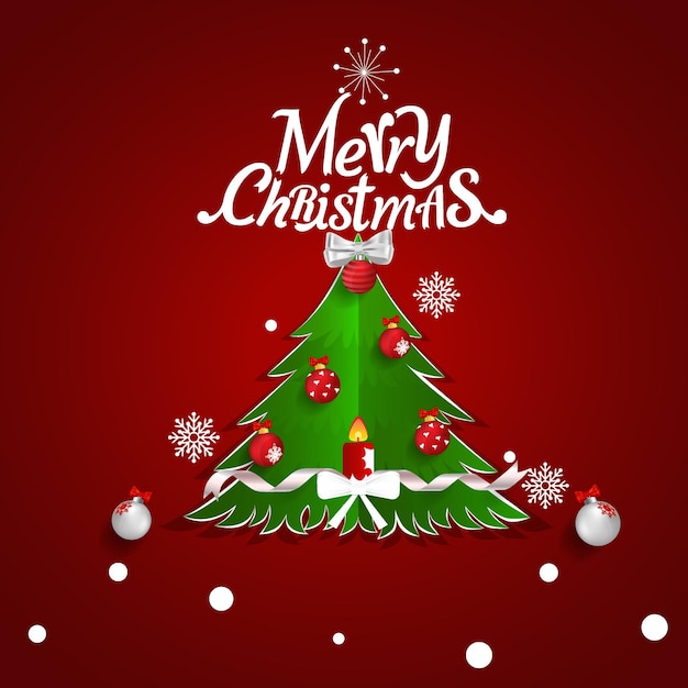 クリスマスグリーティングカードメリークリスマスレタリングクリスマスツリーベクトルイラスト