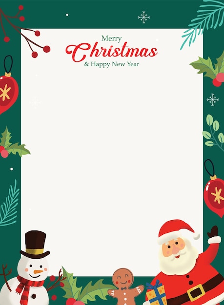Vector christmas greeting card  santa claus hand drawn