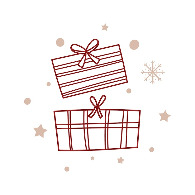 Christmas greeting card template with presents. vector illustration.