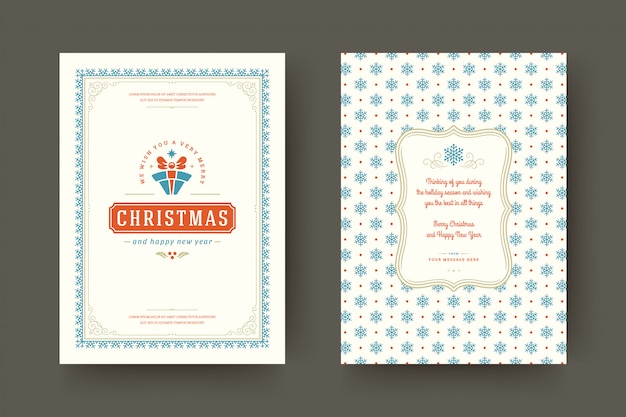 Christmas greeting card  template  .