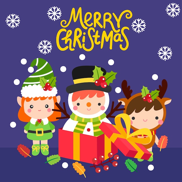 Premium Vector | Christmas greeting card vector