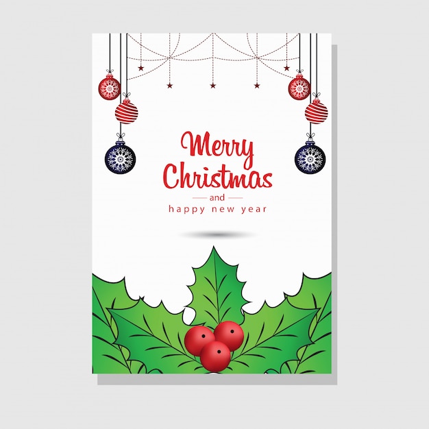 Vector christmas greeting card with balls