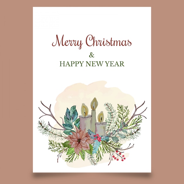 Christmas greeting card with candles