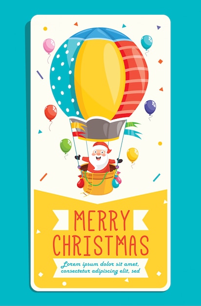 Christmas Greeting Card  With Cartoon Characters