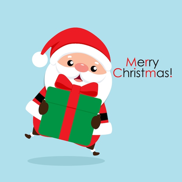 Christmas greeting card with christmas santa claus vector illustration