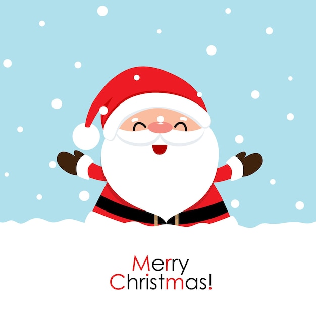 Vector christmas greeting card with christmas santa claus vector illustration