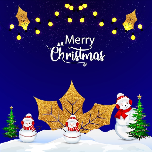 Christmas greeting card with lettering design