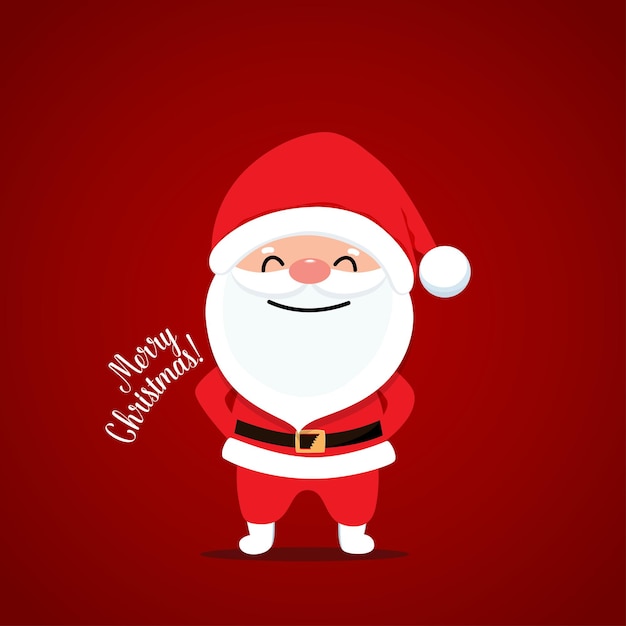 Vector christmas greeting card with santa claus. vector illustration.