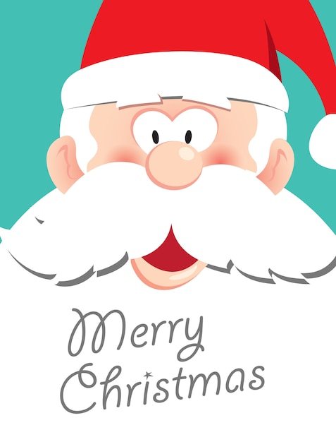 Christmas greeting card with Santa head