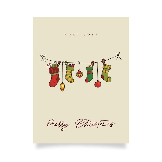 Christmas Greeting Card with Socks