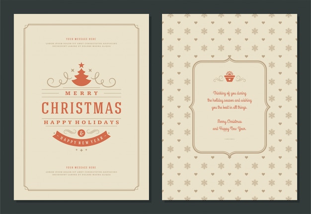 ベクトル テキストフレームとクリスマスのグリーティングカード