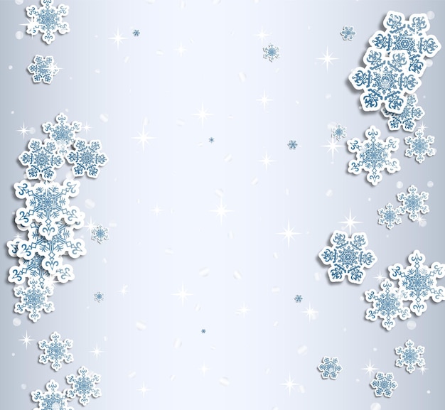 タイプ デザインと雪に覆われた青色の背景ベクトル図の装飾クリスマス グリーティング カード