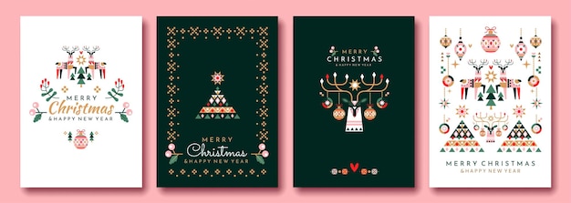 Christmas greeting cards set