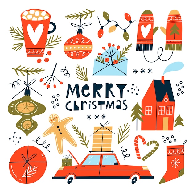 Christmas greeting illustration