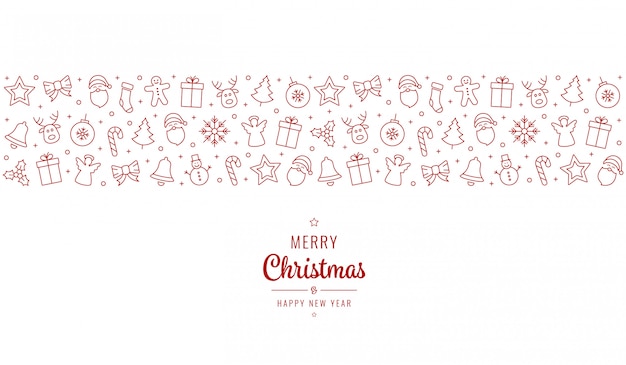 Christmas greeting ornament icons