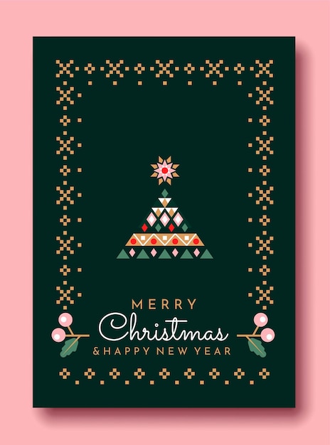 Vector christmas greeting postcard