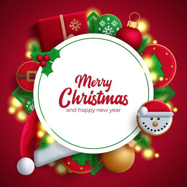 Vector christmas greeting template.