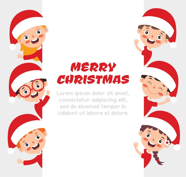 Christmas greeting with cartoon characters