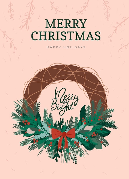 Christmas greeting with wreath