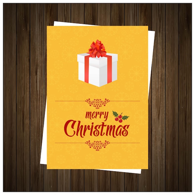 Christmas greetings card design with brown background vector