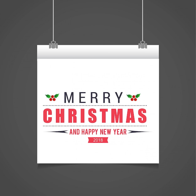 Christmas greetings card design with grey background vector