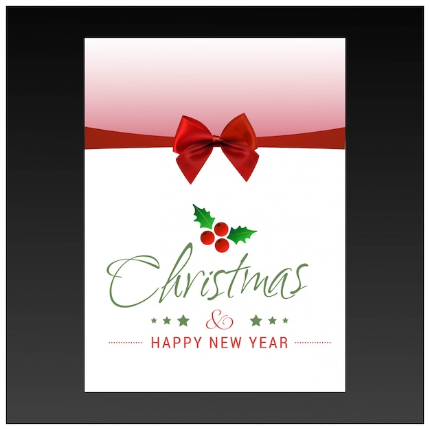 Christmas greetings card design with grey background vector