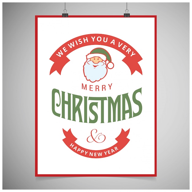 Christmas greetings card design with grey background vector