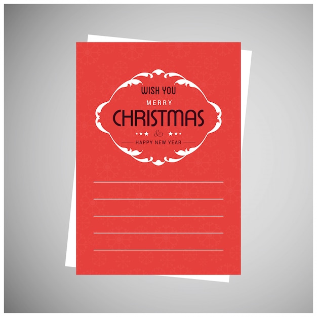 Christmas greetings card design with red background vector