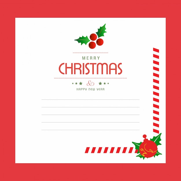 Vector christmas greetings card design with red background vector