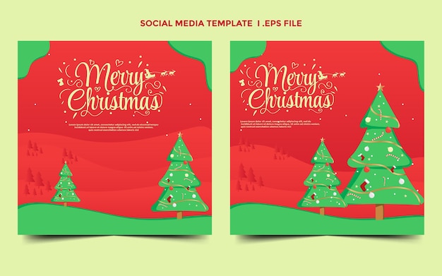 Christmas greetings social media template