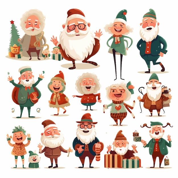 Vector christmas_groovy_charactercartoon_retro vector