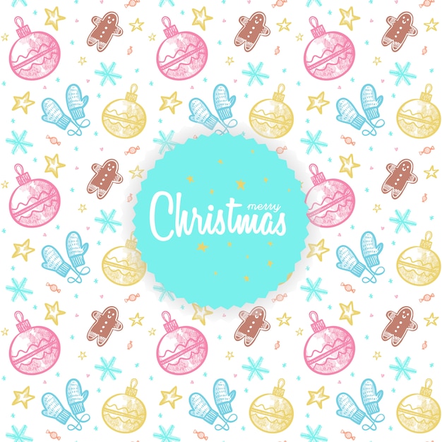 Christmas hand drawn pattern