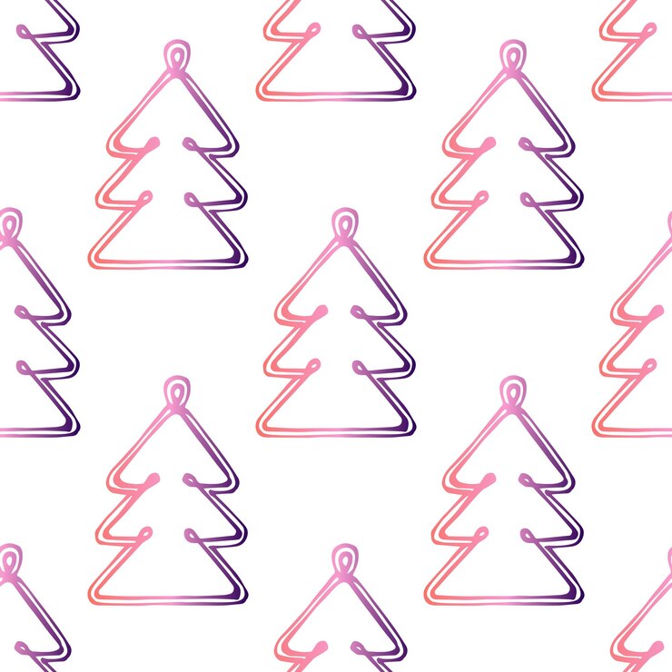Vector christmas hand drawn seamless pattern with baubles