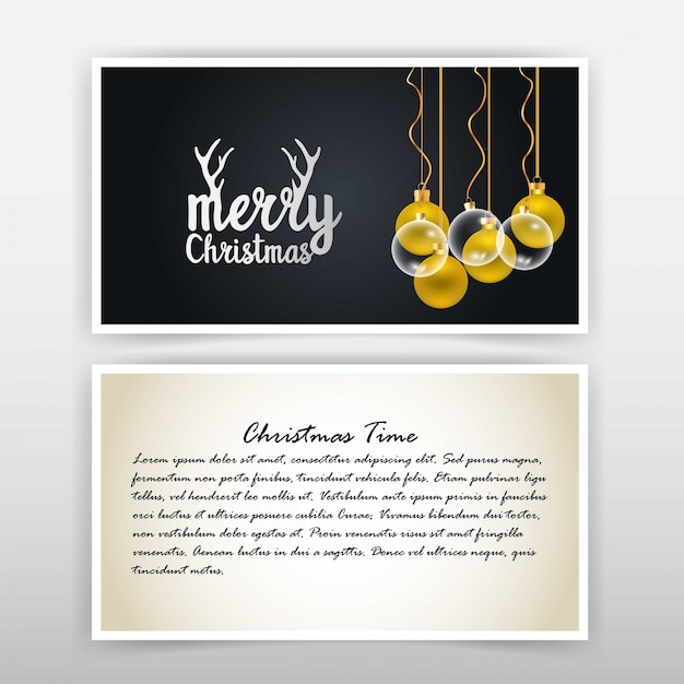 Christmas hanging ball invitation card