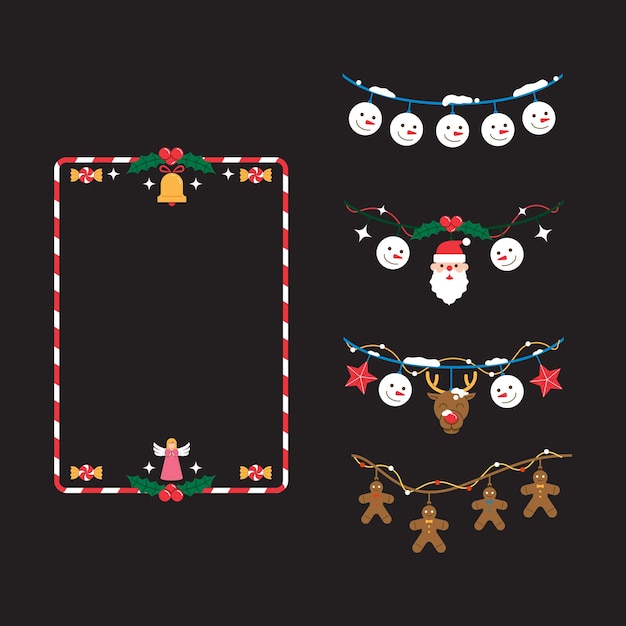 Christmas hanging decoration concept christmas design elements vector set