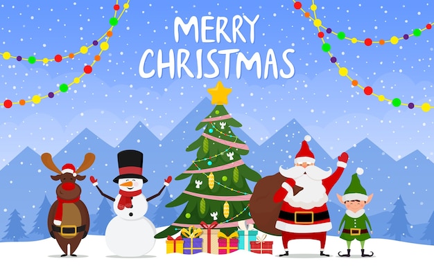 christmas and happy new year illustration.