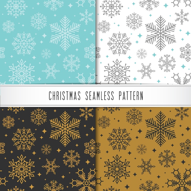 Christmas and happy new year pattern set. 